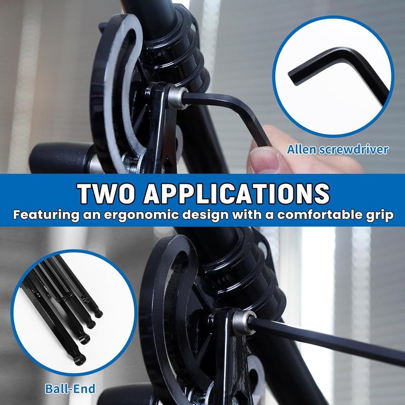 DISEN Jumbo Hex Key Allen Wrench Set CR-V 13-Piece Metric 2-19mm Long Ball End Big Durable Automotive Mechanic Furniture Professional Grade Tools for Man - Image 3